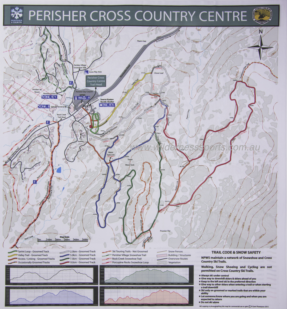 Perisher XC Ski Trails Cloth Map